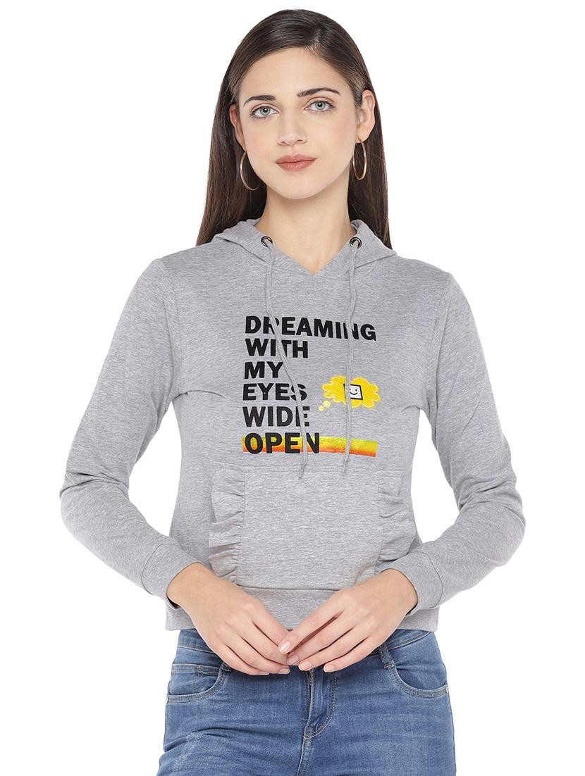 hooded neck graphic sweatshirt - 16889742 - Zoom Image - 1