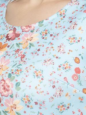 round neck floral a-line dress - 16889793 - Standard Image - 5