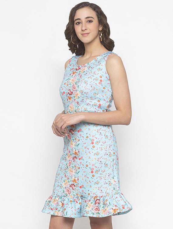round neck floral a-line dress - 16889793 - Zoom Image - 2