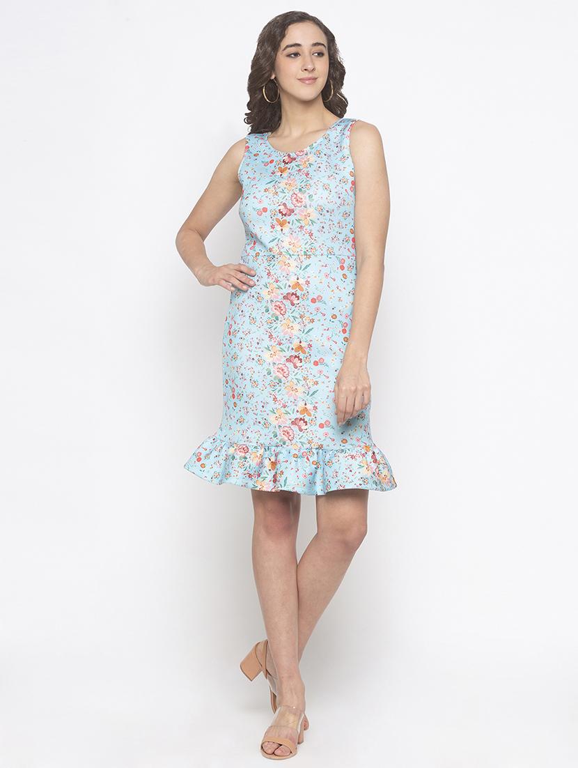 round neck floral a-line dress - 16889793 - Zoom Image - 4