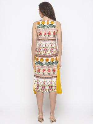 round neck floral a-line dress - 16889798 - Standard Image - 3