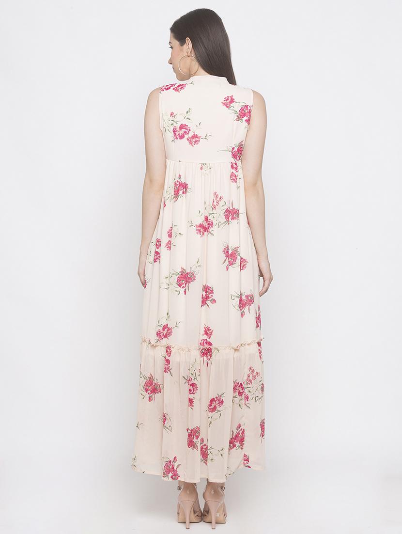 tie up neck floral maxi dress - 16889808 - Zoom Image - 3