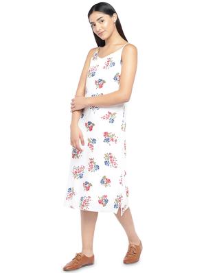 v-neck floral a-line dress - 16889818 - Standard Image - 2