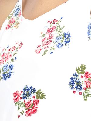 v-neck floral a-line dress - 16889818 - Standard Image - 4
