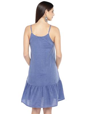 cami neck embroidered detail a-line dress - 16889829 - Standard Image - 3
