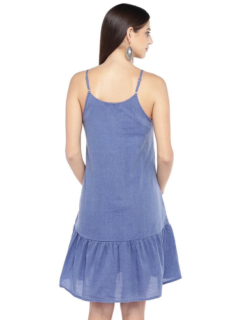 cami neck embroidered detail a-line dress - 16889829 - Zoom Image - 3