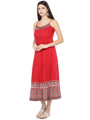 embroidered detail cami neck a-line dress - 16889832 - Standard Image - 2