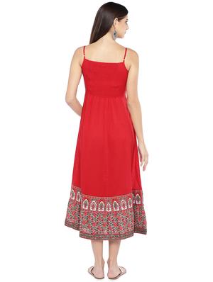 embroidered detail cami neck a-line dress - 16889832 - Standard Image - 3