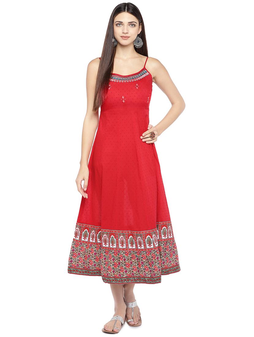 embroidered detail cami neck a-line dress - 16889832 - Zoom Image - 1