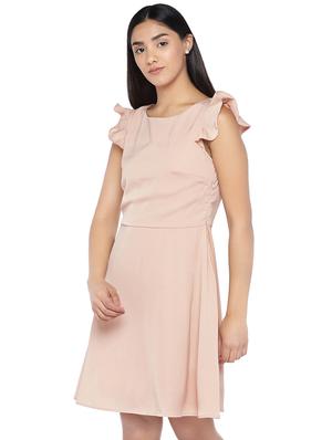 round neck solid a-line dress dress - 16889863 - Standard Image - 2