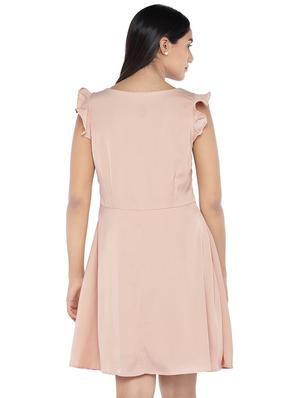 round neck solid a-line dress dress - 16889863 - Standard Image - 3