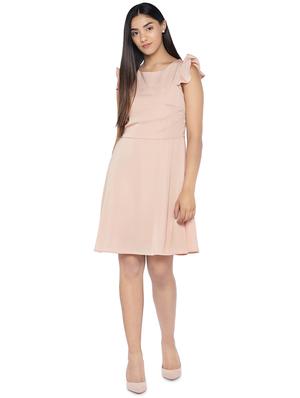 round neck solid a-line dress dress - 16889863 - Standard Image - 4