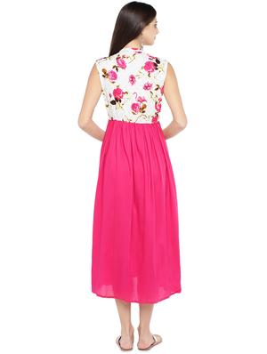 mandarin neck gathered fit & flare dress - 16889883 - Standard Image - 3