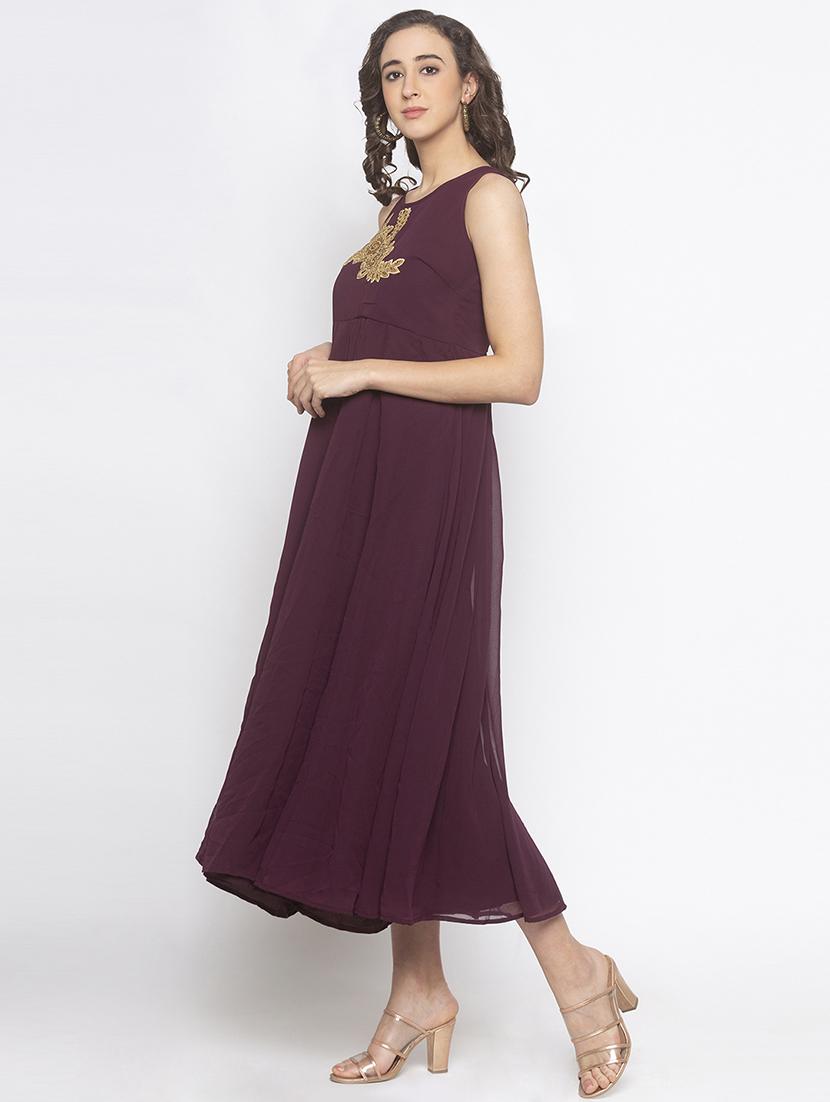 embroidered detail flared dress - 16889886 - Zoom Image - 2