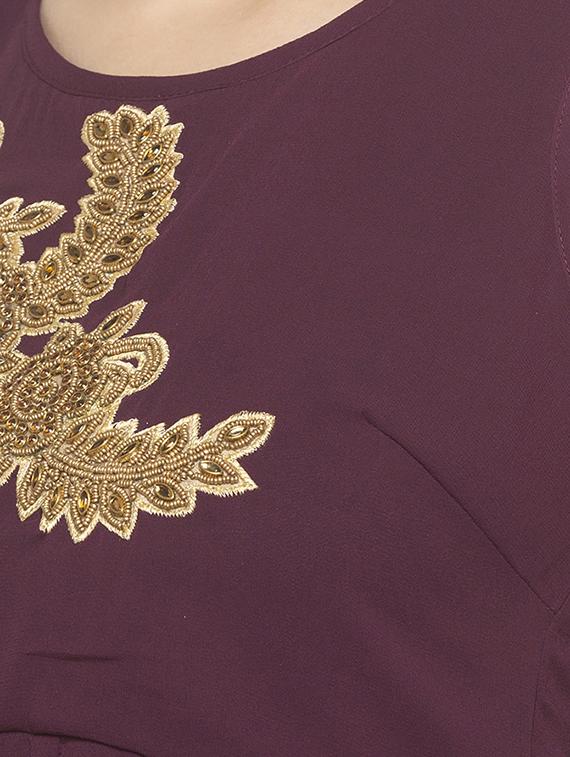 embroidered detail flared dress - 16889886 - Zoom Image - 4