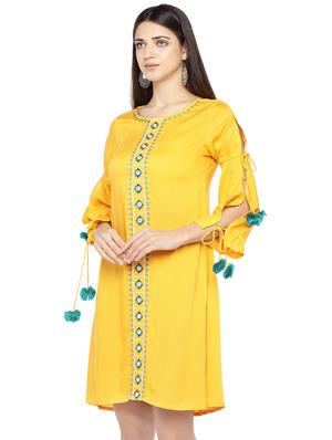 pom pom detail a-line dress - 16889891 - Standard Image - 2