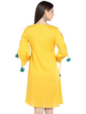 pom pom detail a-line dress - 16889891 - Standard Image - 3