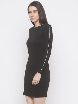 pearl embellished sleeved bodycon dress - 16889892 - Standard Image - 2