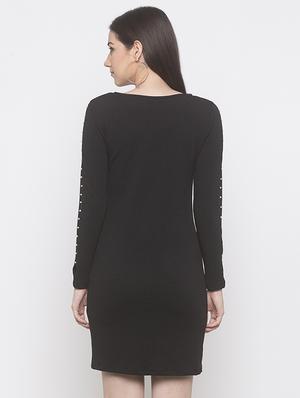 pearl embellished sleeved bodycon dress - 16889892 - Standard Image - 3