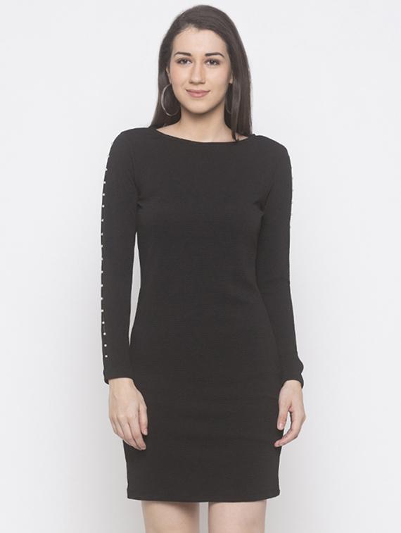 pearl embellished sleeved bodycon dress - 16889892 - Zoom Image - 1
