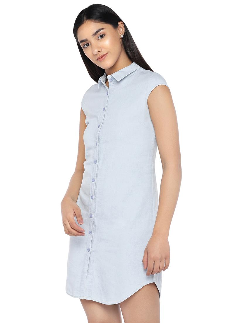tie back solid shirt dress - 16889922 - Zoom Image - 2