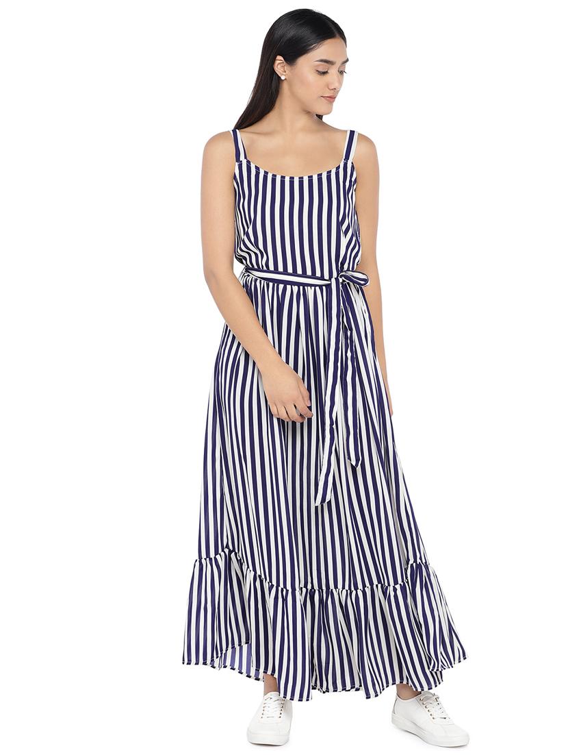 tie front striped maxi dress - 16889930 - Zoom Image - 1