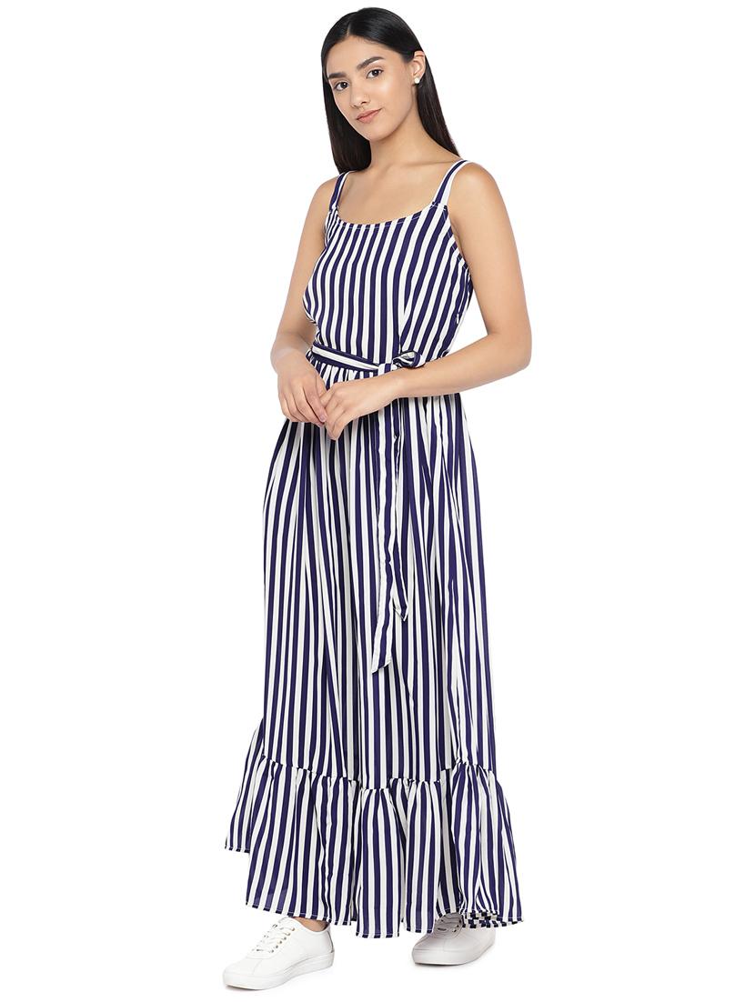 tie front striped maxi dress - 16889930 - Zoom Image - 2