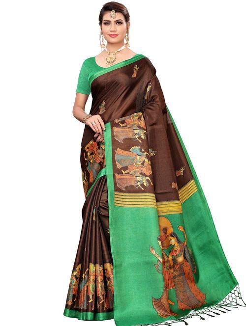 madhubani mysore silk saree with blouse - 16889983 - Standard Image - 1