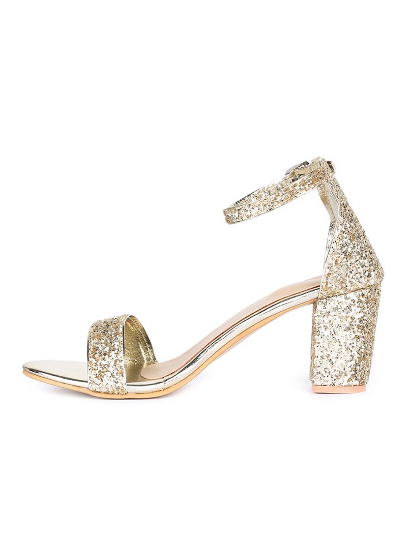 gold ankle strap sandals - 16890036 - Zoom Image - 2