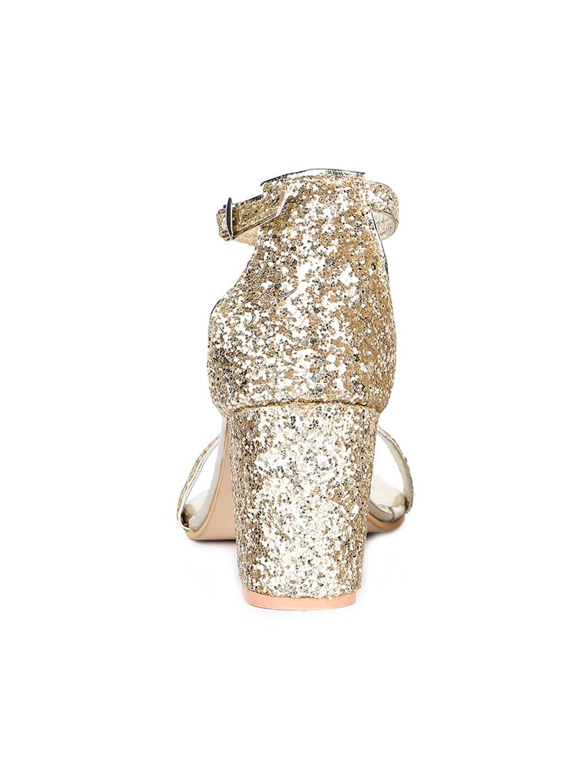 gold ankle strap sandals - 16890036 - Zoom Image - 3