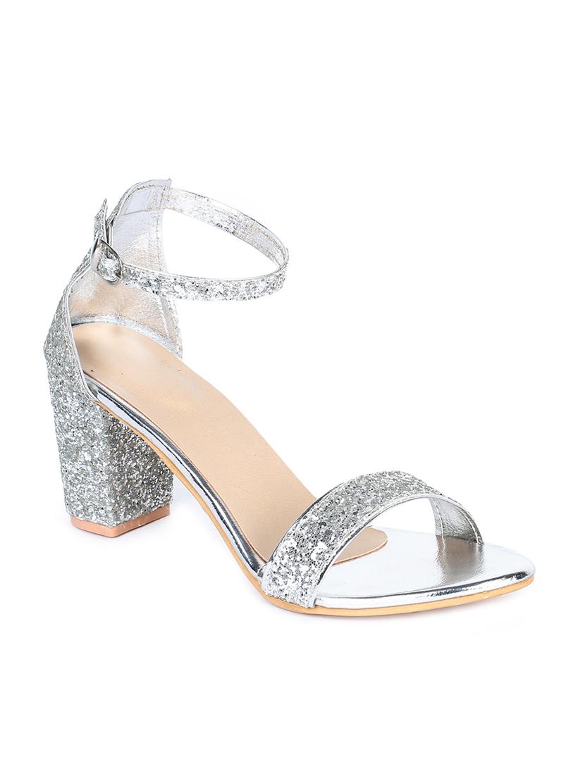 silver ankle strap sandals - 16890037 - Zoom Image - 1