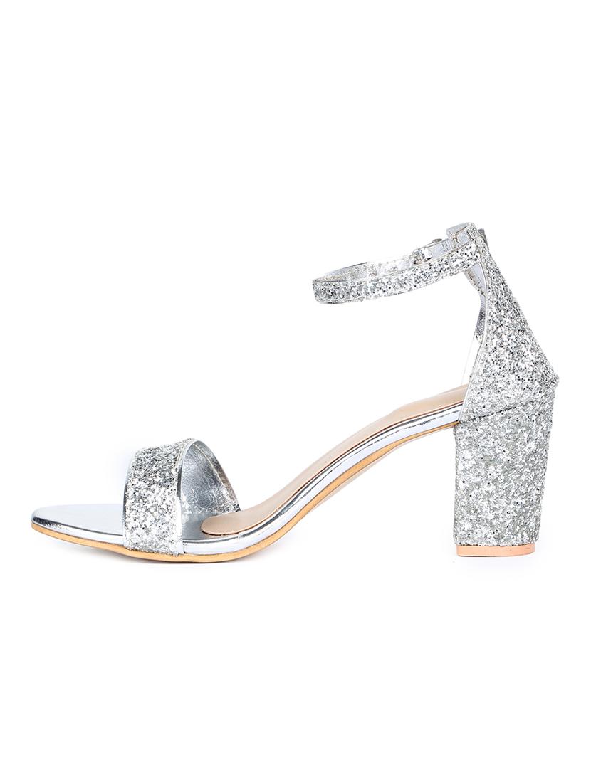silver ankle strap sandals - 16890037 - Zoom Image - 2