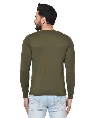 olive green taped t-shirt - 16890145 - Standard Image - 3