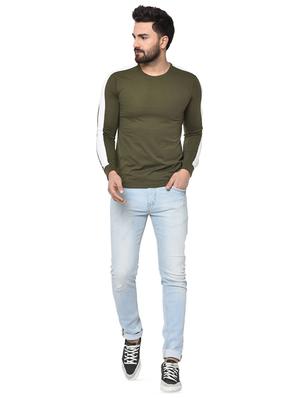 olive green taped t-shirt - 16890145 - Standard Image - 4