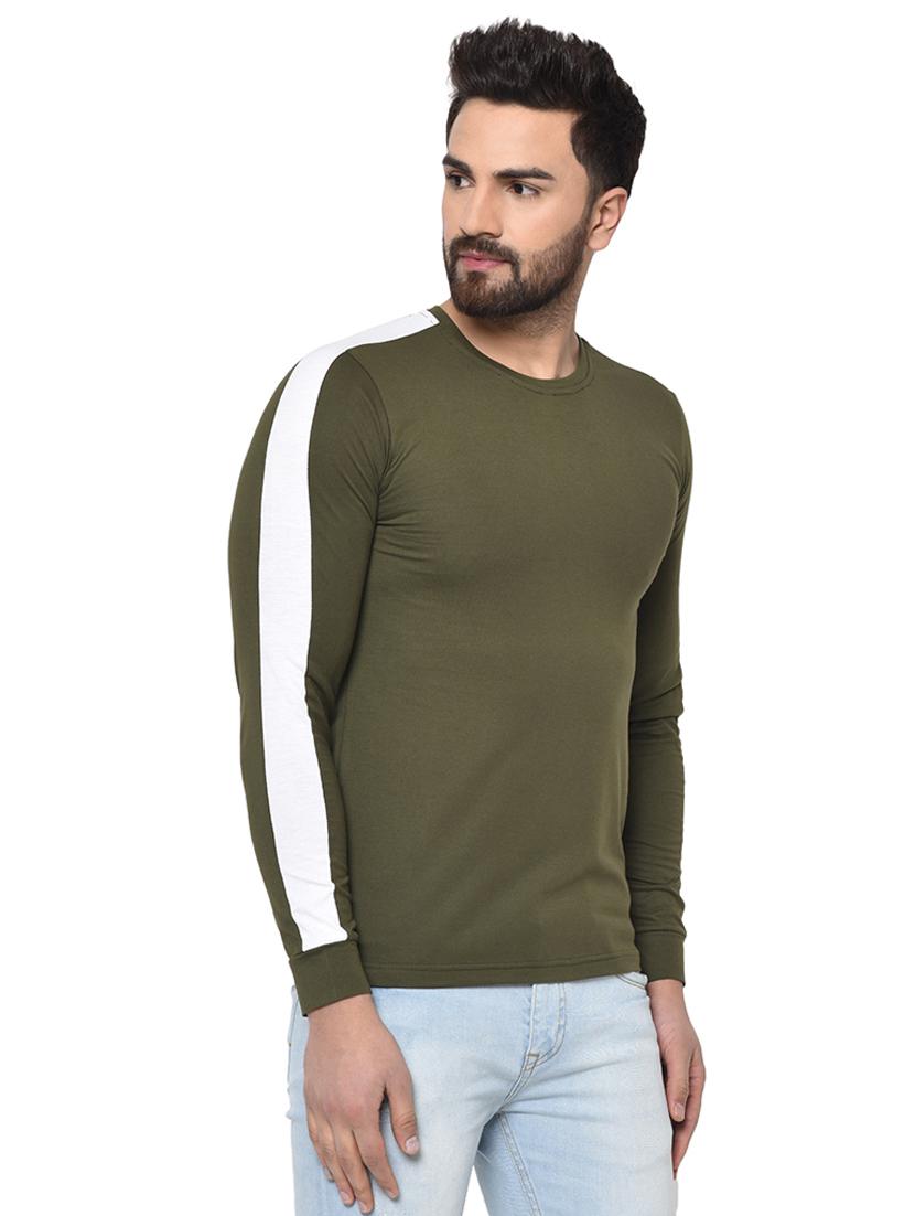 olive green taped t-shirt - 16890145 - Zoom Image - 2