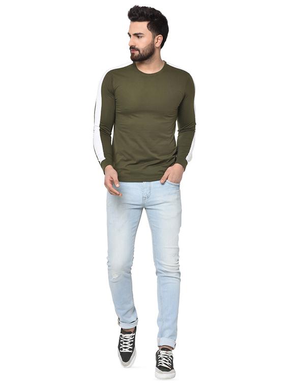 olive green taped t-shirt - 16890145 - Zoom Image - 4