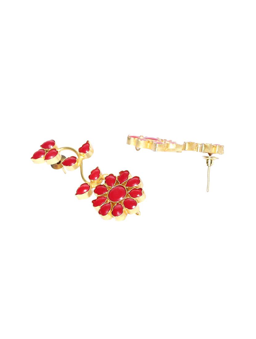 gold brass drop earring - 16890194 - Zoom Image - 3