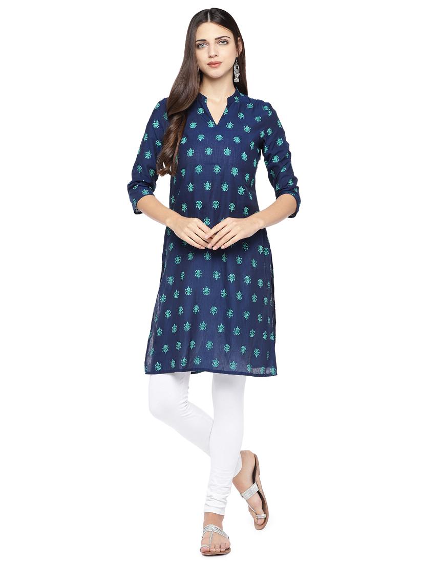 floral straight kurta - 16890815 - Zoom Image - 4