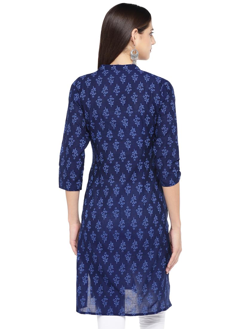floral straight kurta - 16890816 - Zoom Image - 3