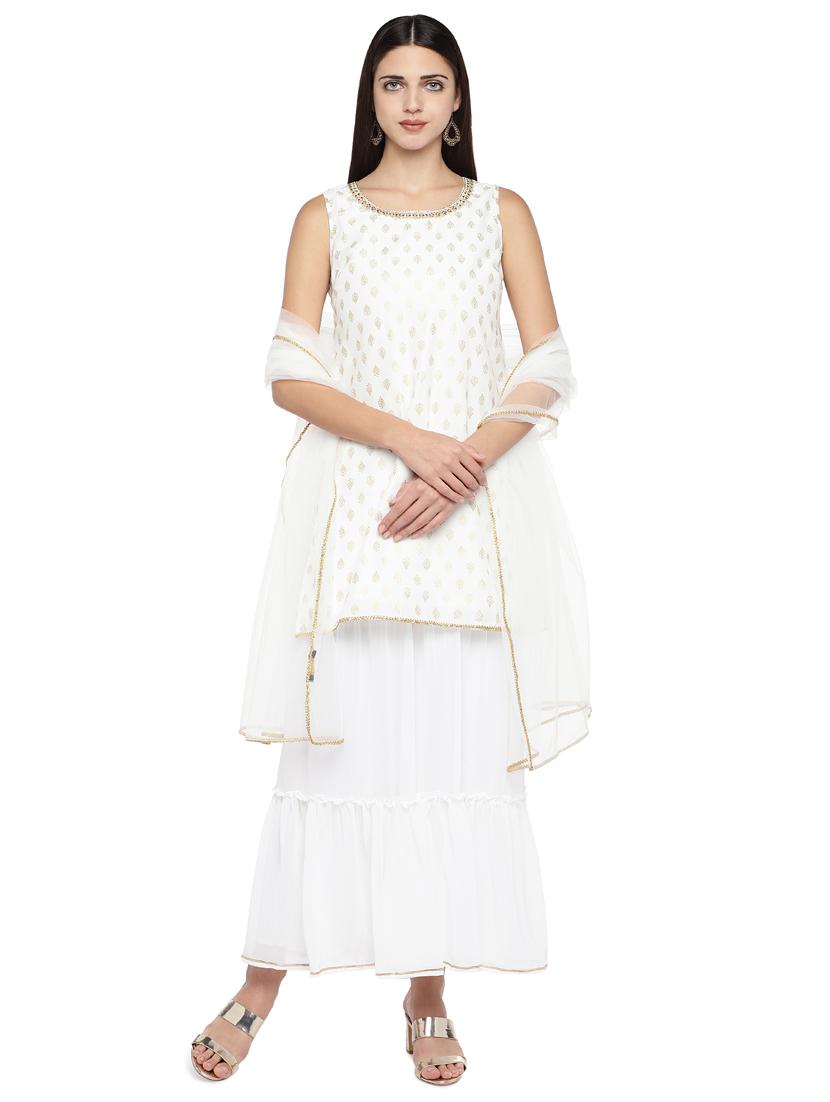 gold print straight kurta - 16890823 - Zoom Image - 1