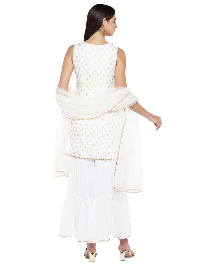 gold print straight kurta - 16890823 - Zoom Image - 3