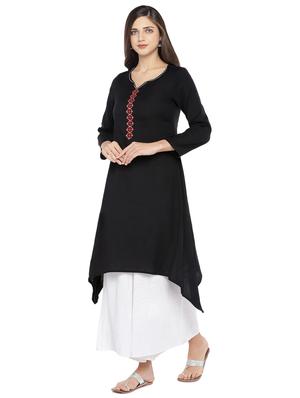 solid asymmetric kurta - 16890835 - Standard Image - 2