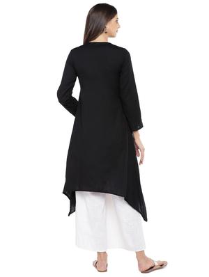 solid asymmetric kurta - 16890835 - Standard Image - 3