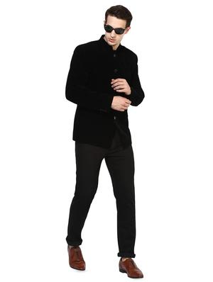 black velvet bandhgala blazer - 16891014 - Standard Image - 4
