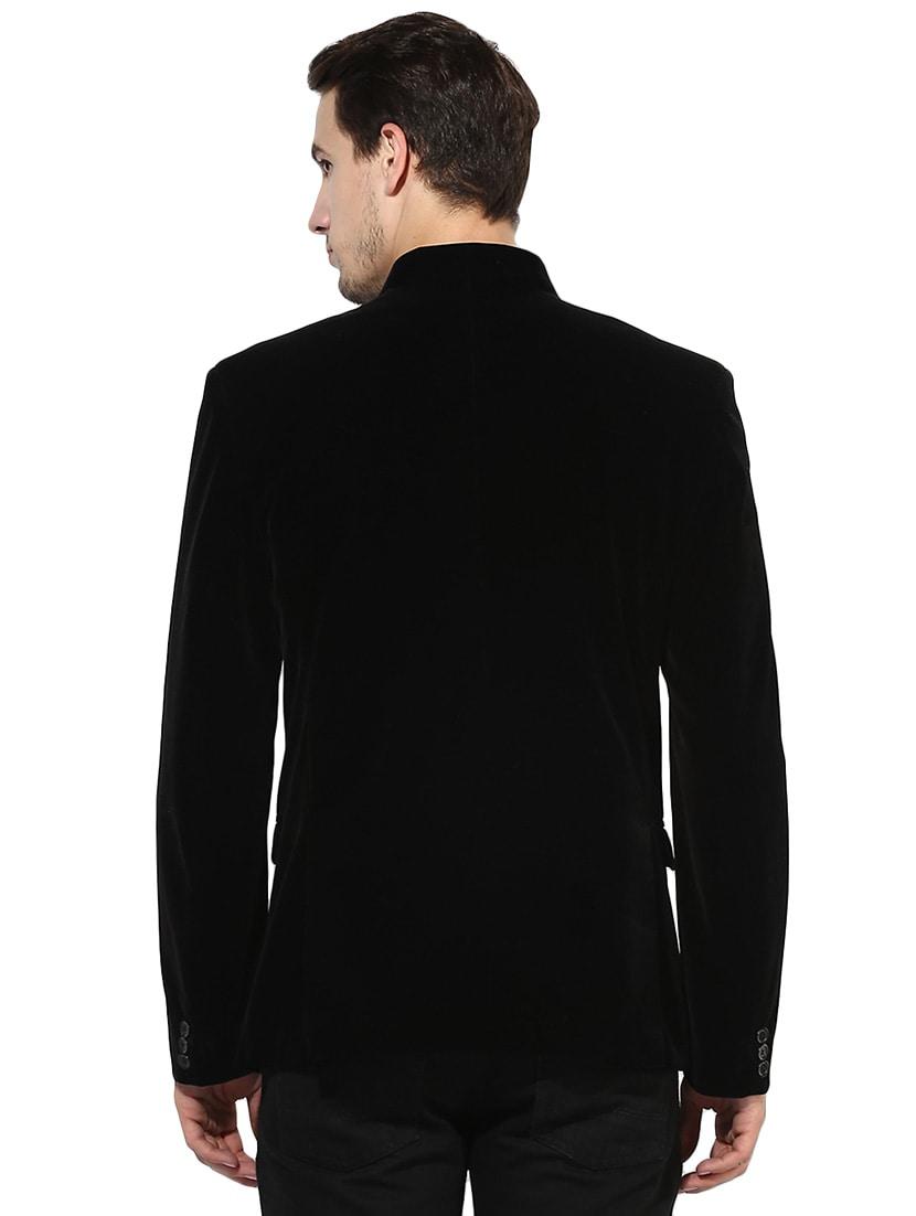 black velvet bandhgala blazer - 16891014 - Zoom Image - 3