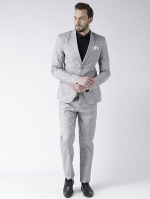 grey linen single breasted casual blazer - 16891016 - Standard Image - 4