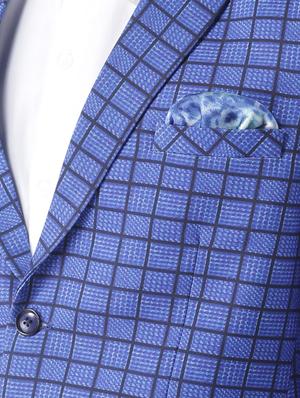 blue checkered single breasted casual blazer - 16891020 - Standard Image - 5