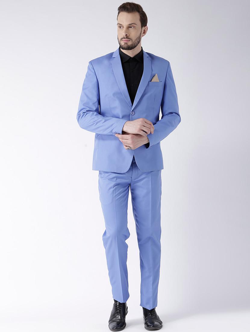 blue solid single breasted casual blazer - 16891112 - Zoom Image - 4