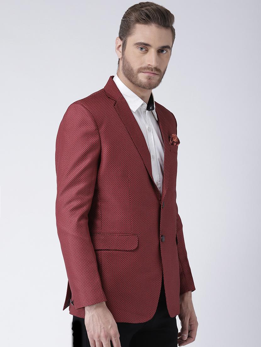 red printed single breasted casual blazer - 16891127 - Zoom Image - 2