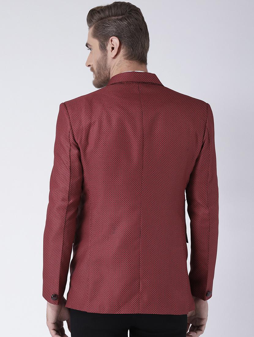 red printed single breasted casual blazer - 16891127 - Zoom Image - 3